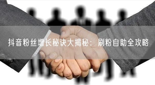 抖音粉丝增长秘诀大揭秘：刷粉自助全攻略