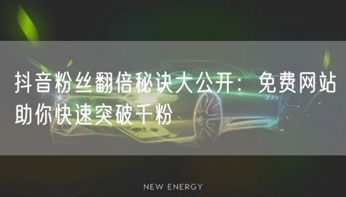 抖音粉丝翻倍秘诀大公开：免费网站助你快速