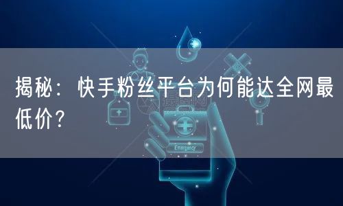 揭秘：快手粉丝平台为何能达全网最低价？