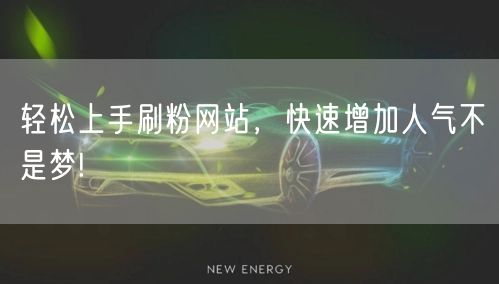 轻松上手刷粉网站，快速增加人气不是梦!