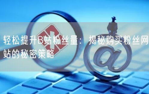 轻松提升B站粉丝量：揭秘购买粉丝网站的秘密策略