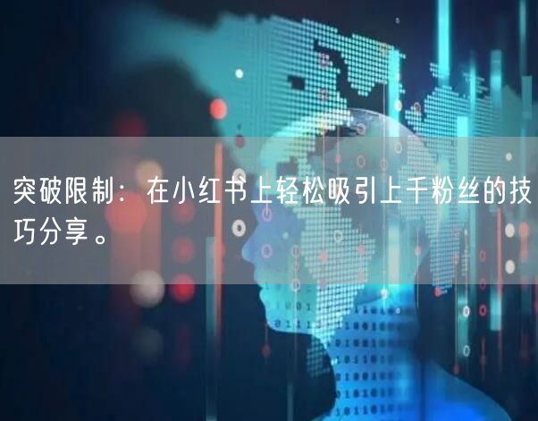 突破限制：在小红书上轻松吸引上千粉丝的技巧分享。