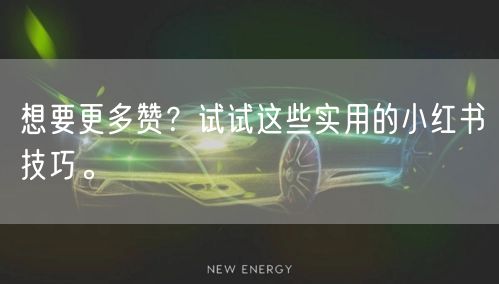 想要更多赞？试试这些实用的小红书技巧。