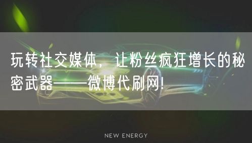 玩转社交媒体，让粉丝疯狂增长的秘密武器——微博代刷网!