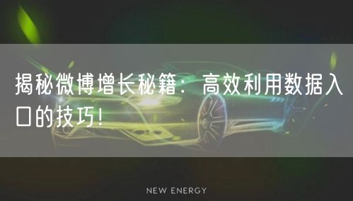 揭秘微博增长秘籍：高效利用数据入口的技巧