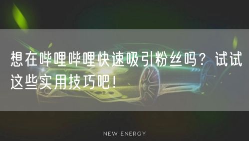 想在哔哩哔哩快速吸引粉丝吗？试试这些实用技巧吧！