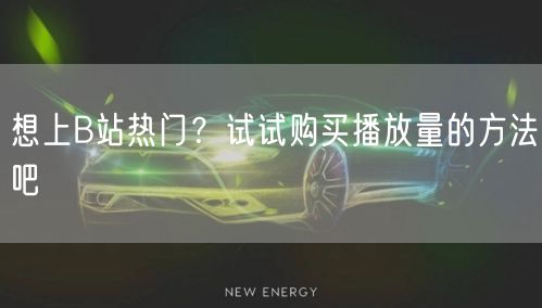 想上B站热门？试试购买播放量的方法吧