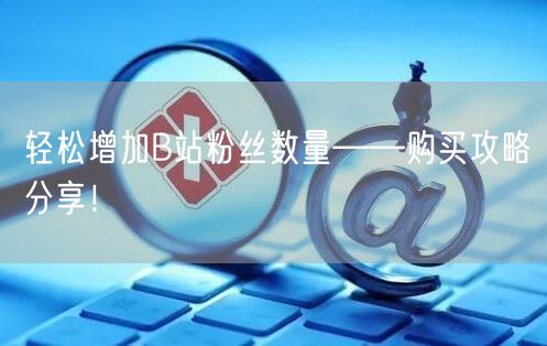 轻松增加B站粉丝数量——购买攻略分享！
