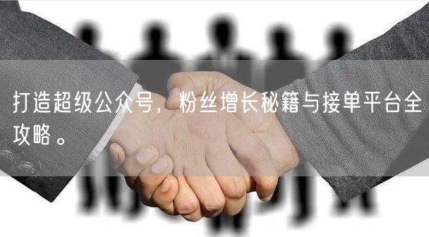 打造超级公众号，粉丝增长秘籍与接单平台全
