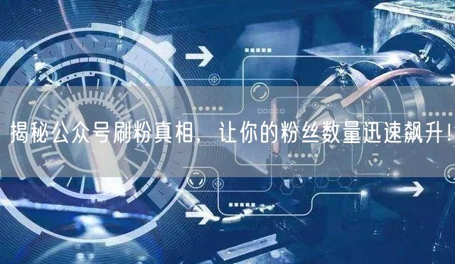 揭秘公众号刷粉真相，让你的粉丝数量迅速飙升！