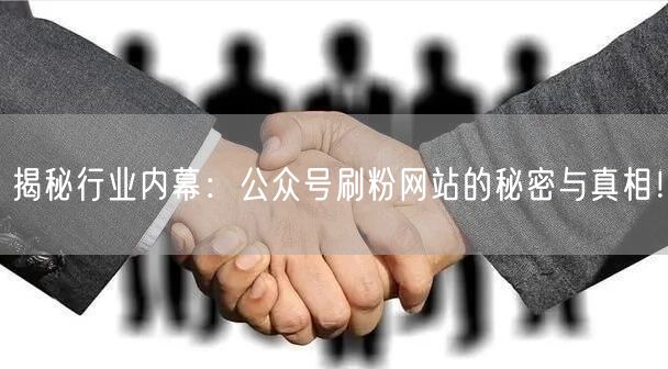 揭秘行业内幕：公众号刷粉网站的秘密与真相！