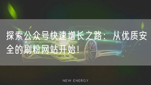 探索公众号快速增长之路：从优质安全的刷粉网站开始！