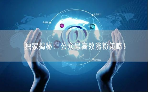 独家揭秘：公众号高效涨粉策略！