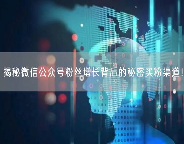 揭秘微信公众号粉丝增长背后的秘密买粉渠道！