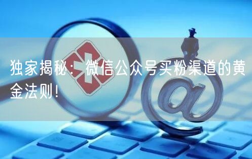 独家揭秘：微信公众号买粉渠道的黄金法则！
