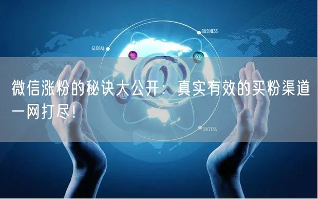 微信涨粉的秘诀大公开：真实有效的买粉渠道